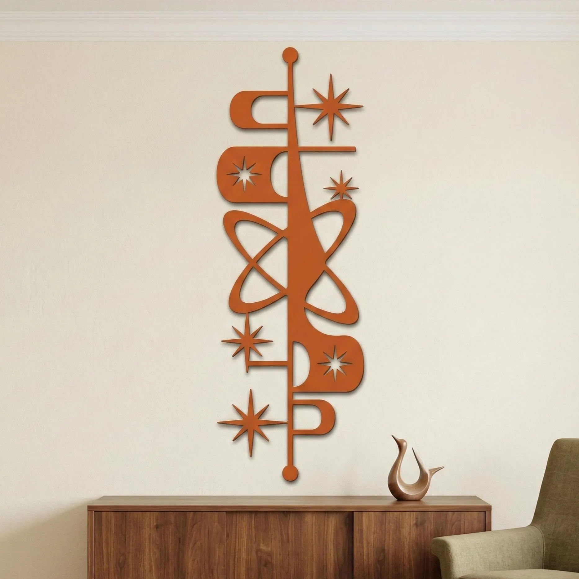 Retro Atom Çağı Metal Duvar Tablosu