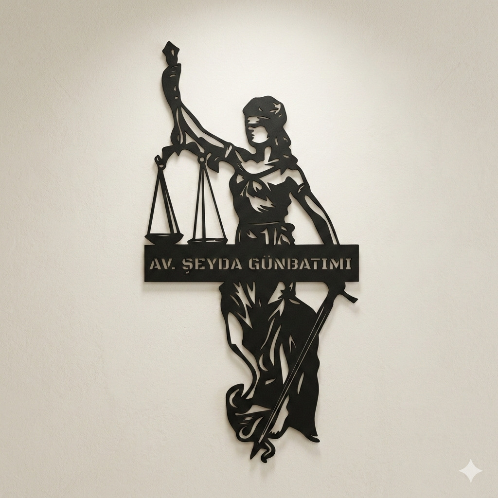 Lady Justice Metal Duvar Tablosu