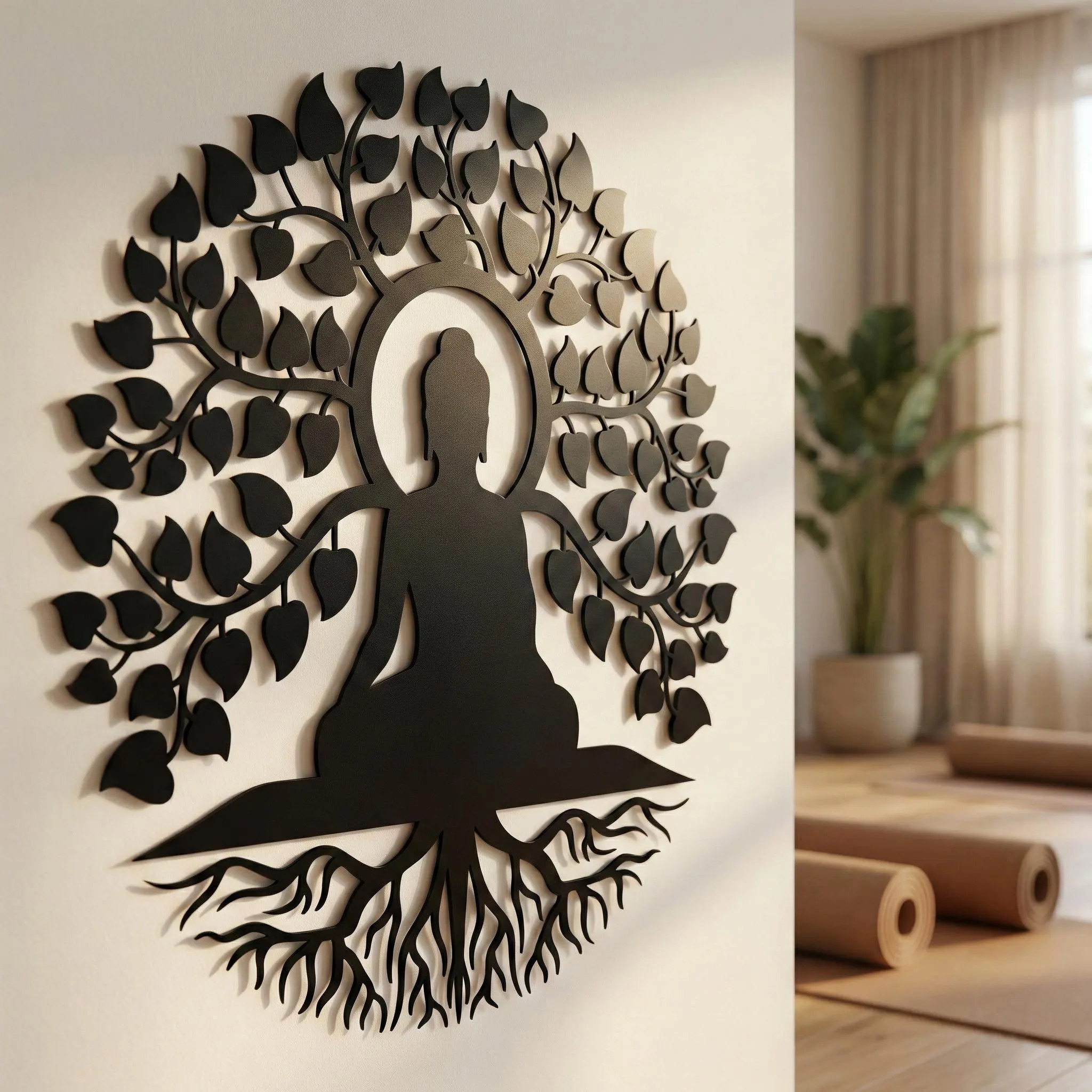 resimler/genel/Buddha Hayat Ağacı Metal Duvar Dekoru