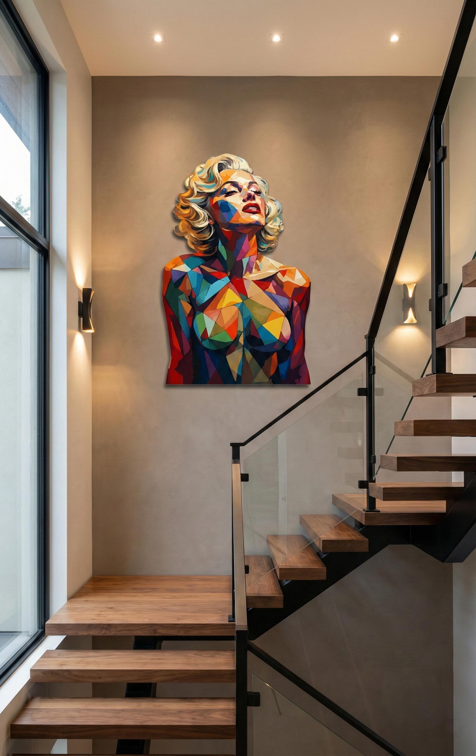 OxoKraft | Marilyn Monroe Geometrik Metal Tablo