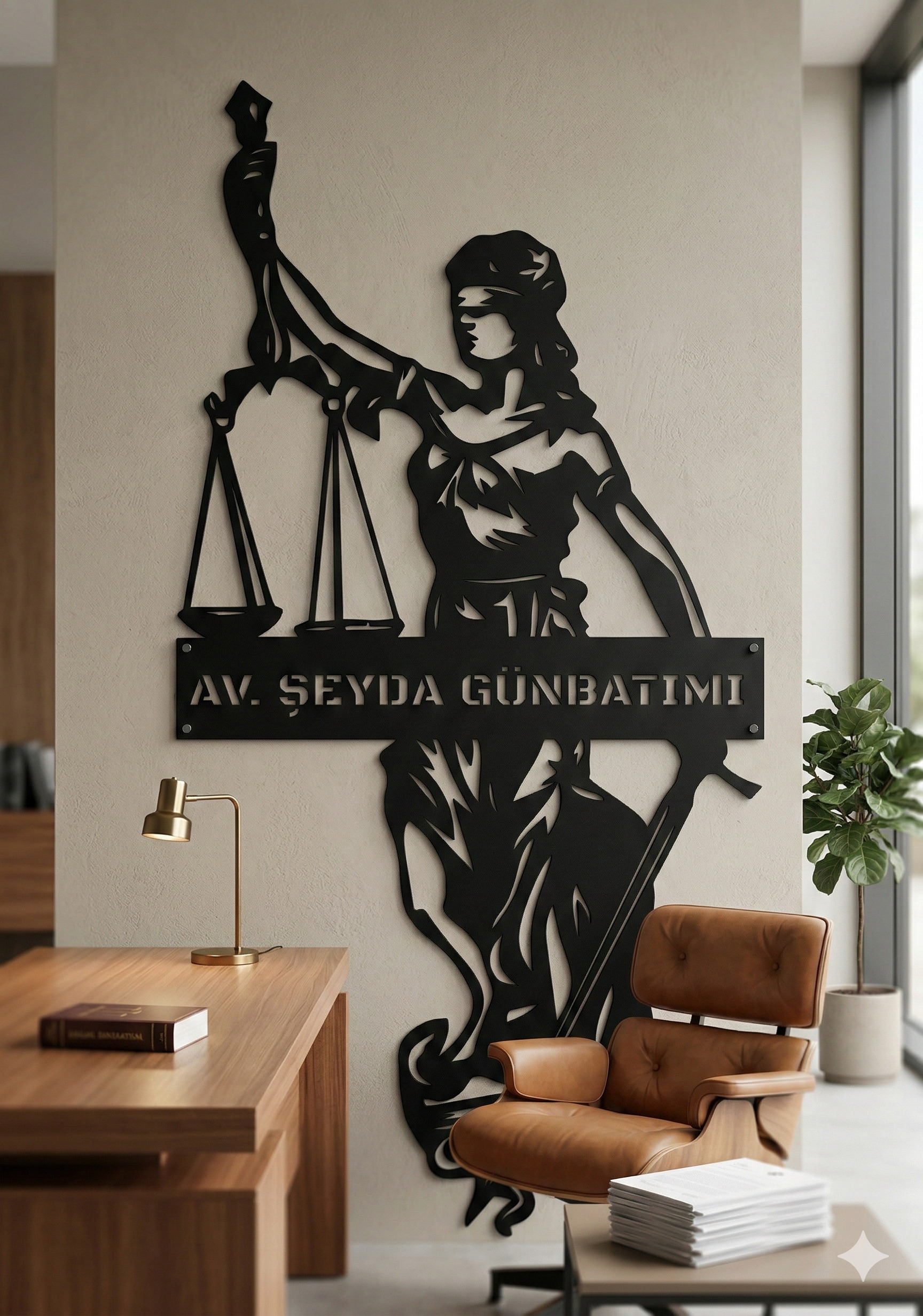 Lady Justice Metal Duvar Tablosu