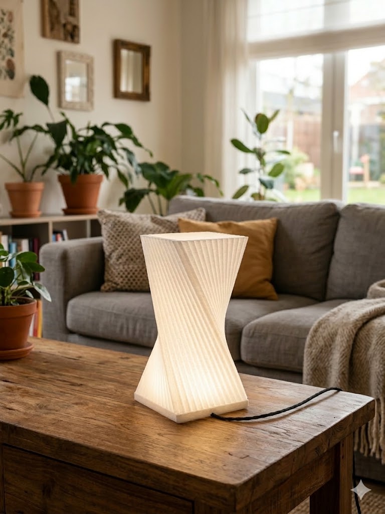 Özel Dokulu Burgu Masa Lambası