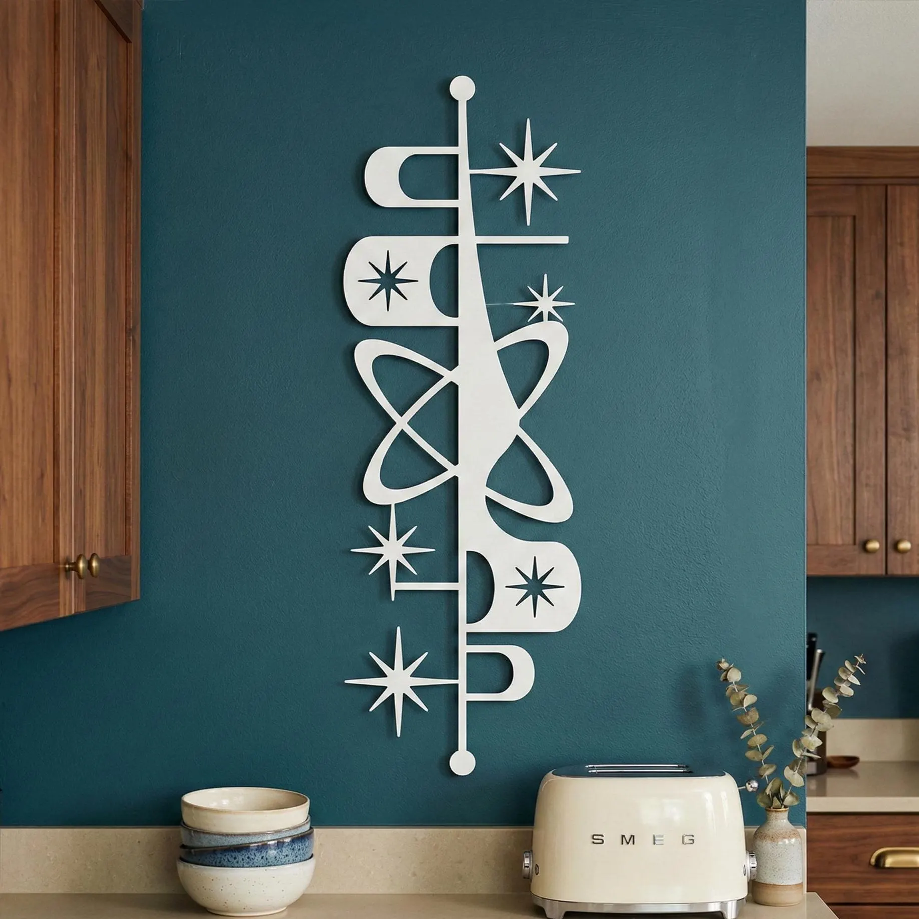 Retro Atom Çağı Metal Duvar Tablosu